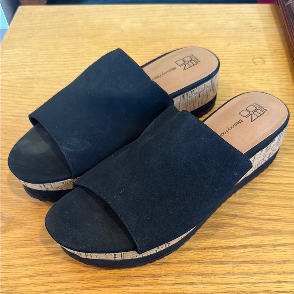 Black Wedge Sandals